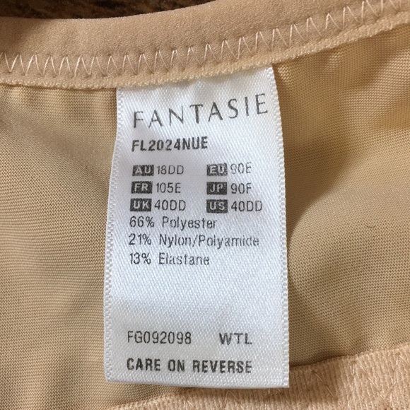 Fantasie Tan Nude‎ Embroidered Rebecca Moulded Bra Womens 40DD Underwire - Picture 8 of 11